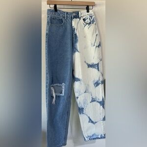 SHEIN Two-Tone Blue and White Women's Jeans